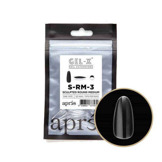 White Smoke Apres Gel-X Individual Tips Sculpted Round Medium 50PK SRM3