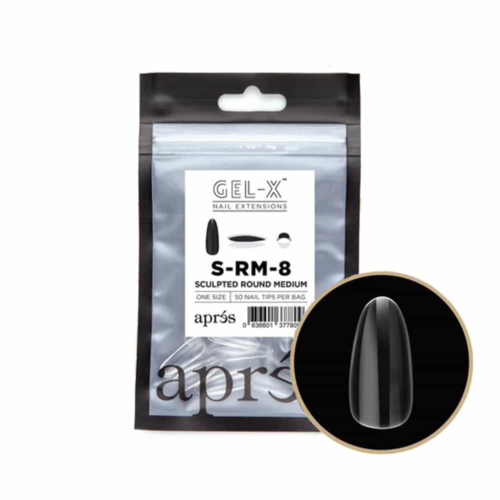 White Smoke Apres Gel-X Individual Tips Sculpted Round Medium 50PK SRM8