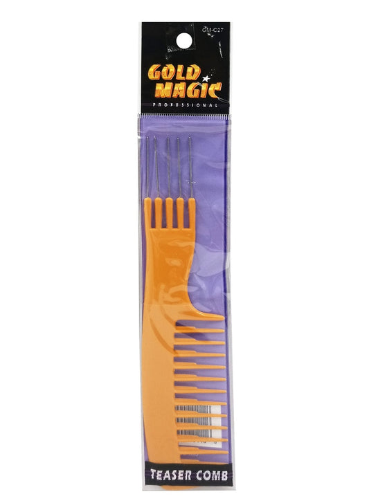 Sandy Brown Gold Magic Steel Pin Teaser Comb #GM-C27 -dz