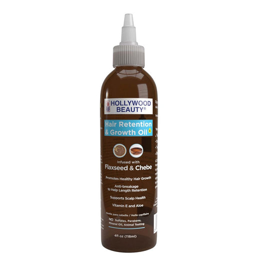 White Smoke HOLLYWOOD BEAUTY Hair Retention &amp; Growth Oil with Flaxseed &amp; Chebe (4oz)