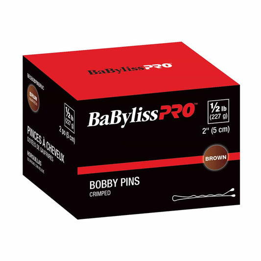 Black BaBylissPRO Bobby Pins 2" Crimped1/2 lb Brown BESBOBPINBRUCC