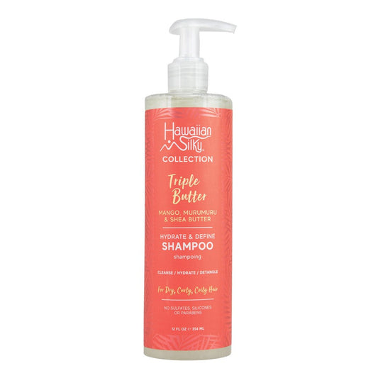 White Smoke HAWAIIAN SILKY Triple Butter Hydrate &amp; Define Shampoo(12oz)