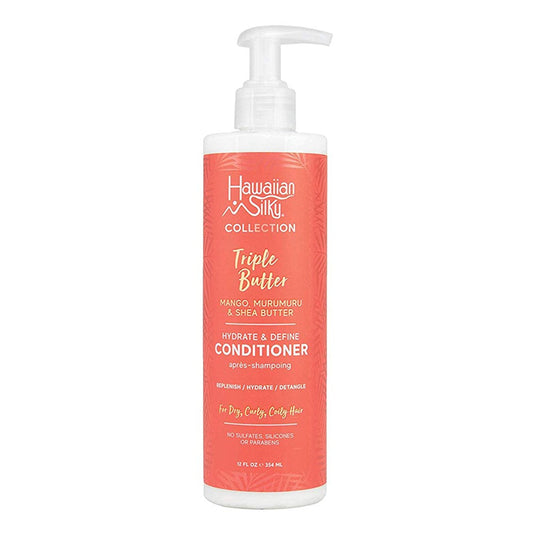 White Smoke HAWAIIAN SILKY Triple Butter Hydrate &amp; Define Conditioner(12oz)