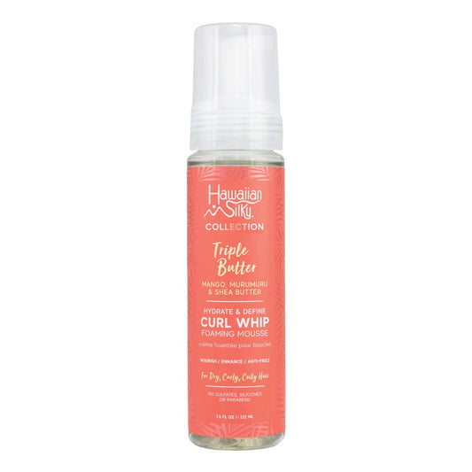 Salmon HAWAIIAN SILKY Triple Butter Hydrate &amp; Define Curl Whip Foaming Mousse(7.5oz)