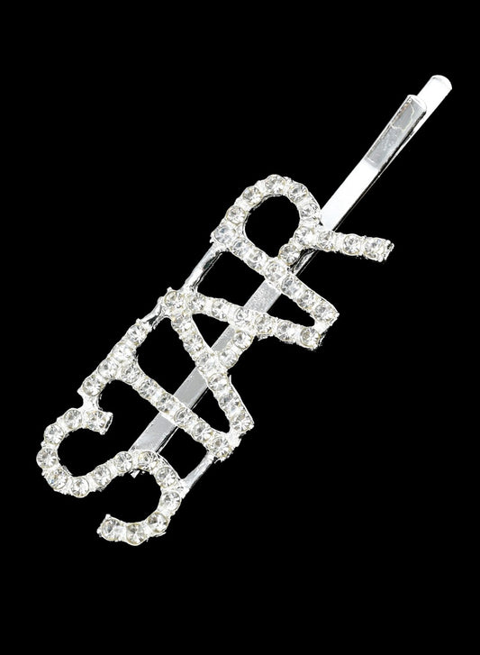 Black Hair Pin-Star #93019 Silver -dz