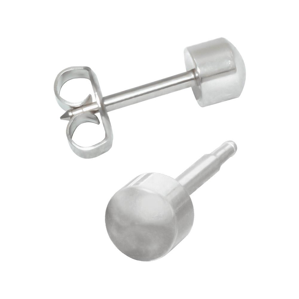 White Smoke STUDEX Large Silver Stud Piercing Earrings 1 pair