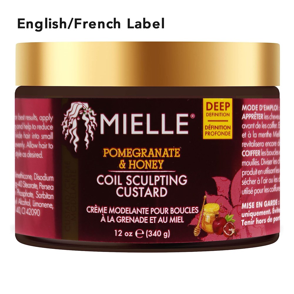 Black MIELLE Pomegranate &amp; Honey Coil Sculpting Custard (12oz)