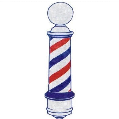 Barber Pole Cling Window Sticker Decal