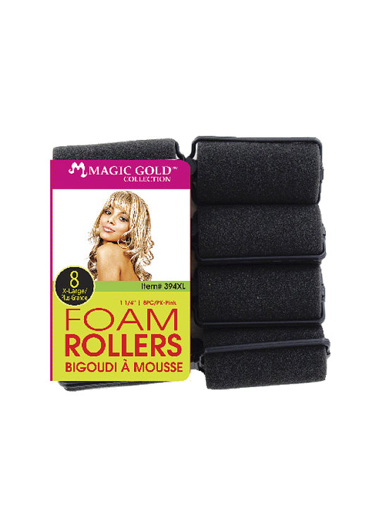 Magic Gold 8 Foam Rollers #394XL Black -pc