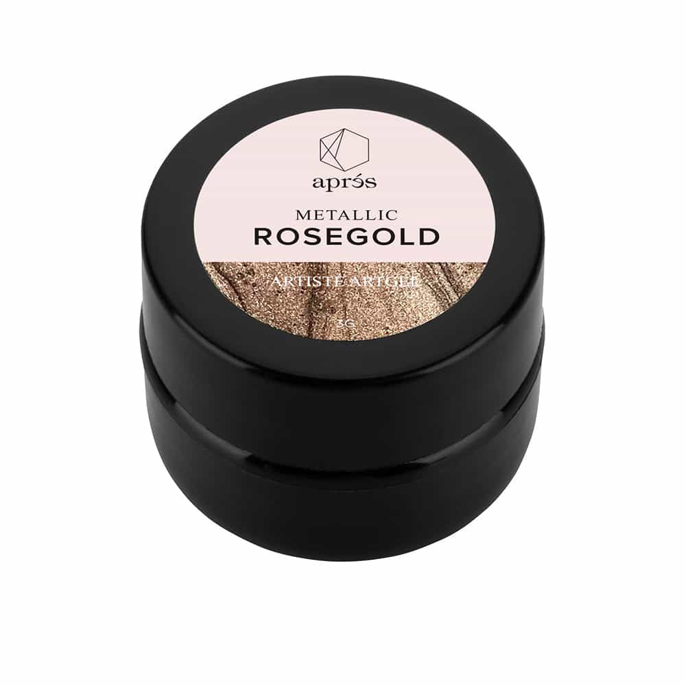 Dark Slate Gray Apres Art Gel LED/UV 3g - Metallic Rose Gold APAG-MRG