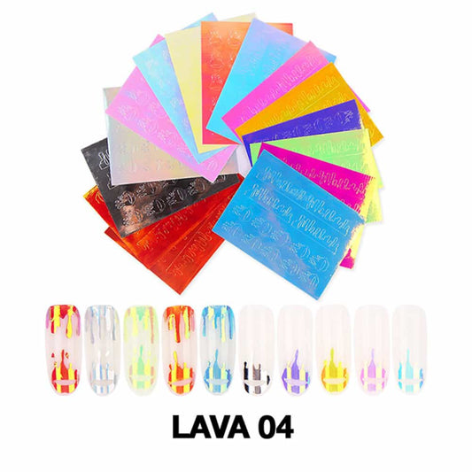 White Smoke Cre8tion Nail Art Sticker 16 pcs Lava 04