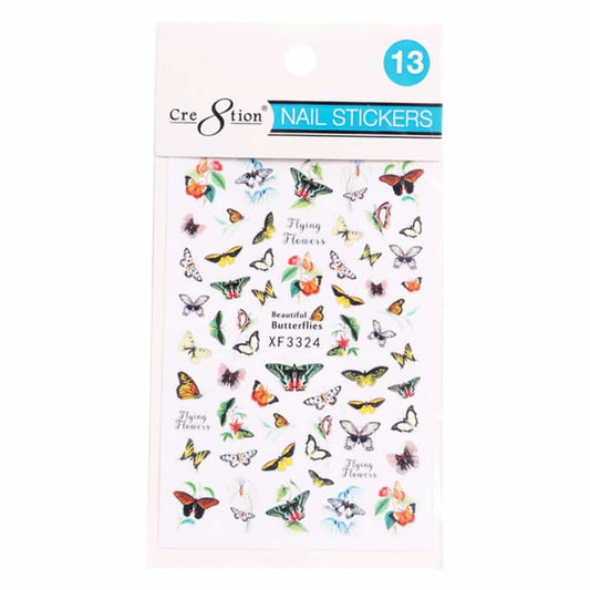 White Smoke Cre8tion Nail Art Sticker Butterfly 13 1101-1124