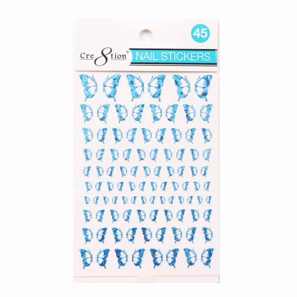 White Smoke Cre8tion Nail Art Sticker Butterfly 45 1101-1176