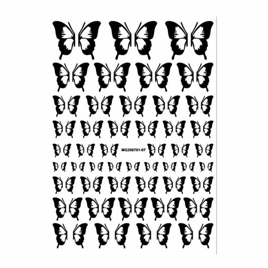 White Smoke Cre8tion Nail Art Sticker Butterfly 50 1101-1181