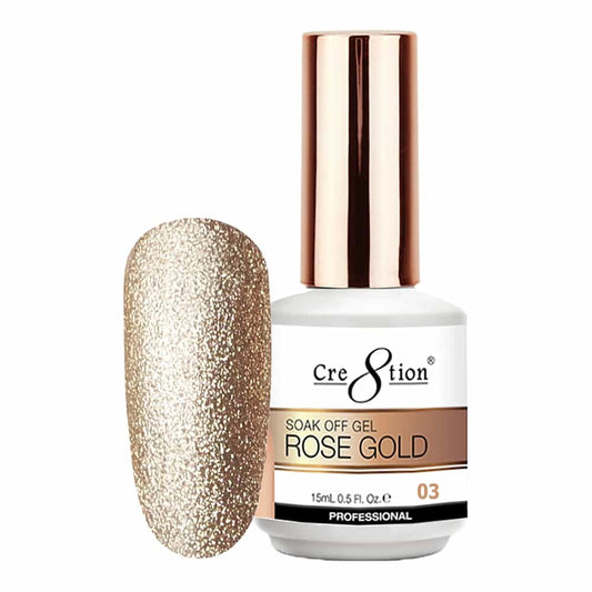 White Smoke Cre8tion Rose Gold 03 Soak Off Gel 0.5 fl oz/15 ml 0916-3126