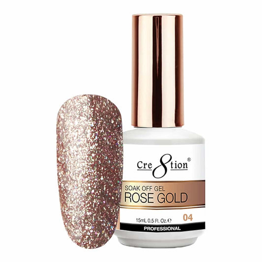 White Smoke Cre8tion Rose Gold 04 Soak Off Gel 0.5 fl oz/15 ml 0916-3127