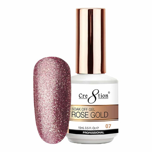 White Smoke Cre8tion Rose Gold 07 Soak Off Gel 0.5 fl oz/15 ml 0916-3130