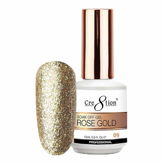 White Smoke Cre8tion Rose Gold 09 Soak Off Gel 0.5 fl oz/15 ml 0916-3132