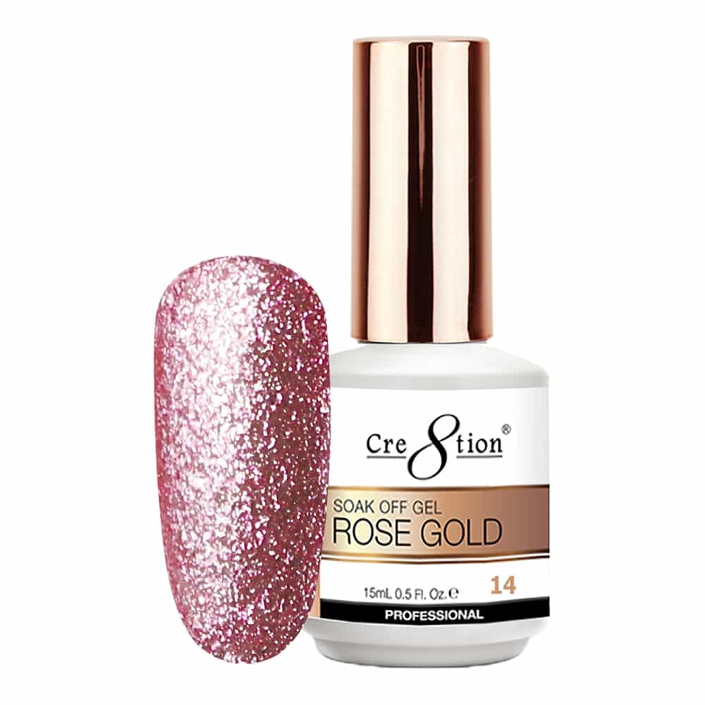 White Smoke Cre8tion Rose Gold 14 Soak Off Gel 0.5 fl oz/15 ml 0916-3137
