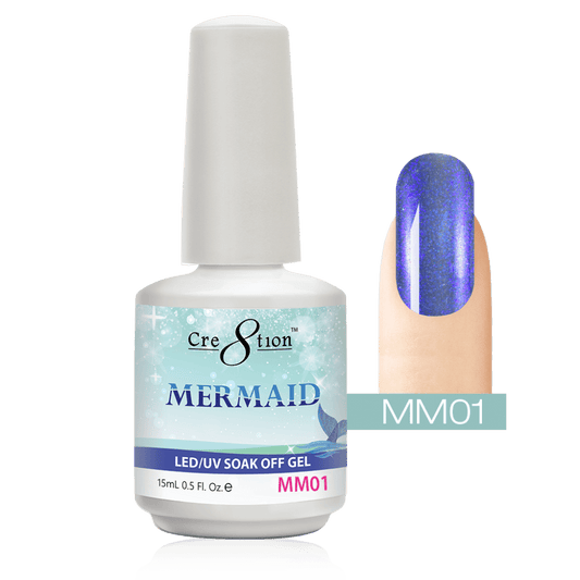 Black Cre8tion Mermaid LED/UV Soak Off Gel 0.5 fl oz/15ml - MM01