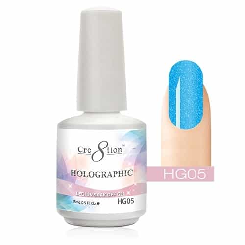 White Smoke Cre8tion Holographic LED/UV Soak Off Gel 0.5 oz/15ml - HG05