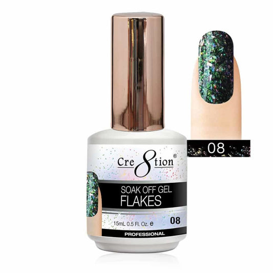 White Smoke Cre8tion Soak Off Gel Flakes 0.5 oz/15ml 0916-1638