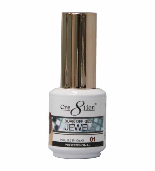White Smoke Cre8tion Soak Off Gel Jewel 01