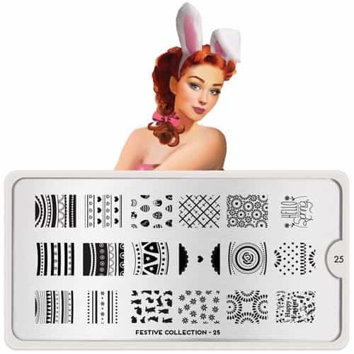 White Smoke MoYou Nail Art Plate Collection Festive 25