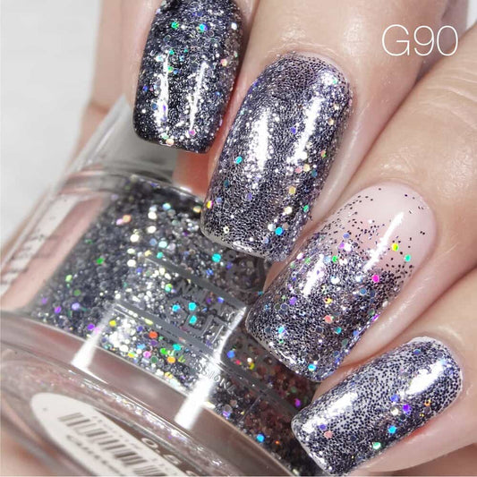 Dark Gray Cre8tion Nail Art Glitter 1 fl oz/30g Glitter 90