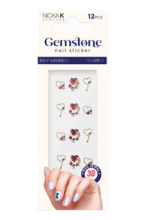 White Smoke NK Gemstone Nail Sticker 07-pc