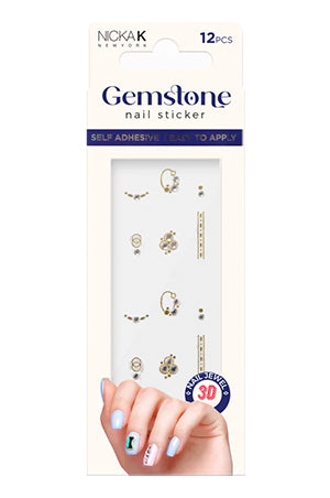 White Smoke NK Gemstone Nail Sticker 08-pc