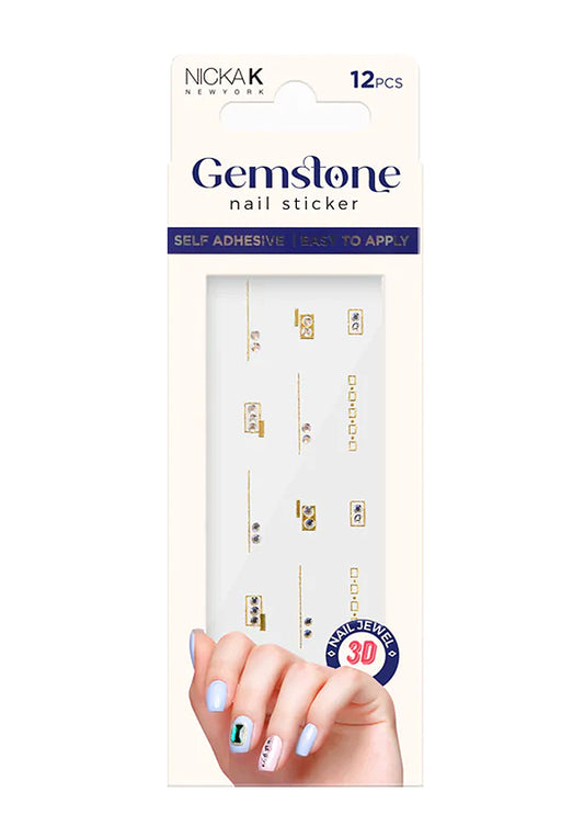 White Smoke NK Gemstone Nail Sticker 10-pc