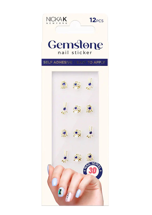 White Smoke NK Gemstone Nail Sticker #09 -pc