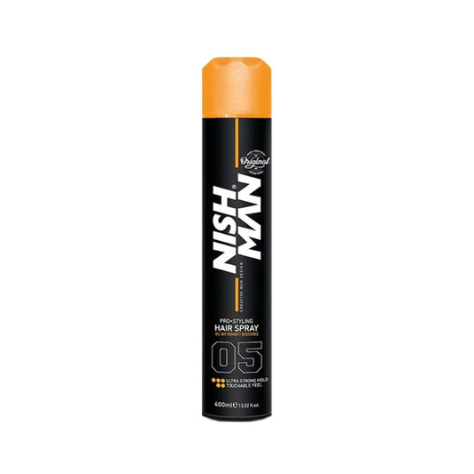 Black Nishman  Ultra Hold Styling Spray  400ml  Black