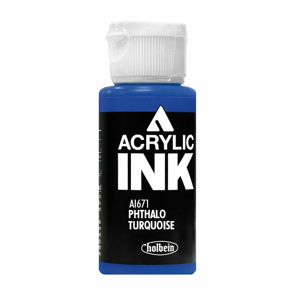 Black Holbein Acrylic Ink Phthalo Turquoise AI671B