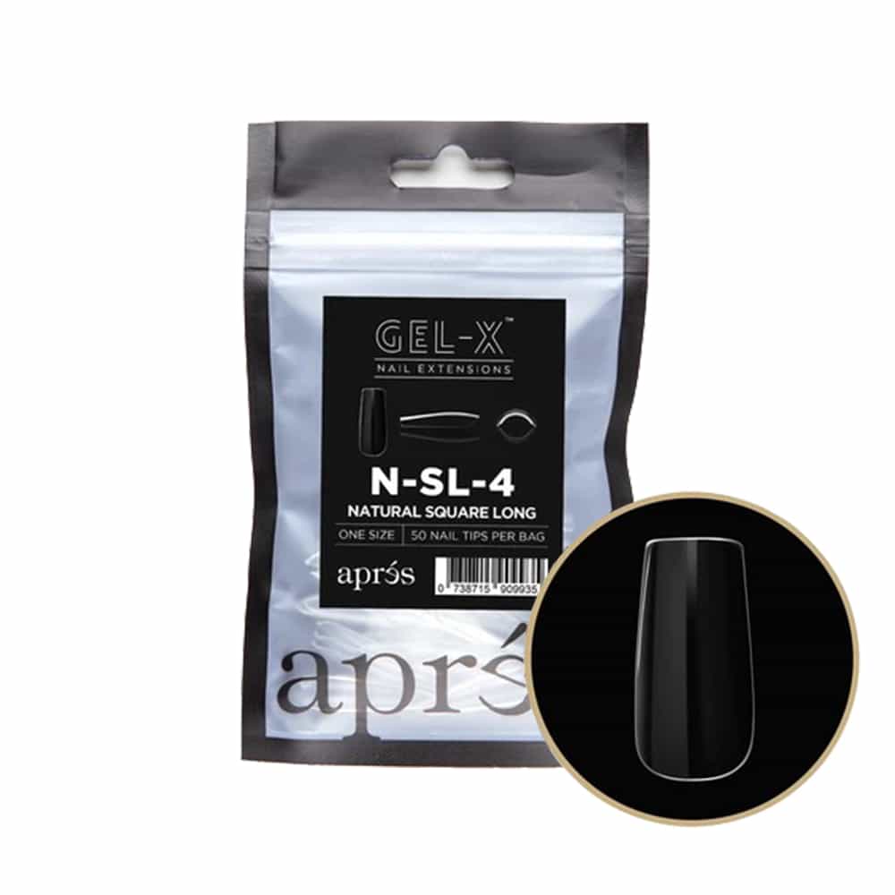 White Smoke Apres Gel-X Individual Tips Natural Square Long 50PK NSL4
