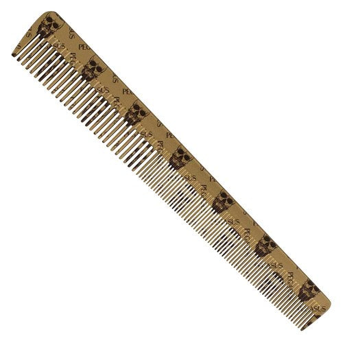 White Smoke Pegasus Skulleto Gold Cutting Comb 7.3″
