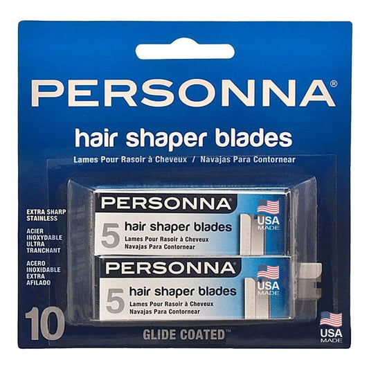 Midnight Blue PERSONNA 10pc Hair Shaper Blades [2 Packs of 5 Blades]