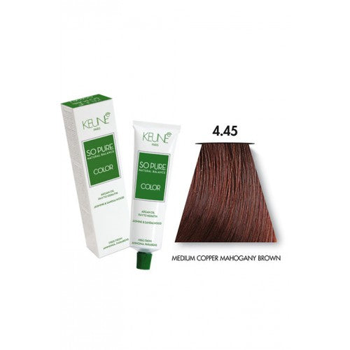 White Smoke Keune So Pure Color - 4.45 Medium Copper Mahogany Brown