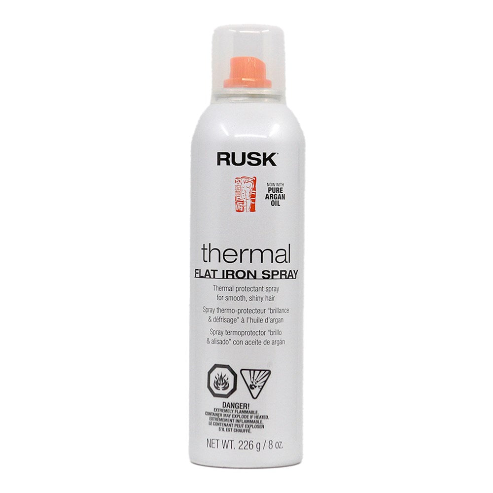 Light Gray RUSK Thermal Flat Iron Spray with Argan Oil (8.8oz)