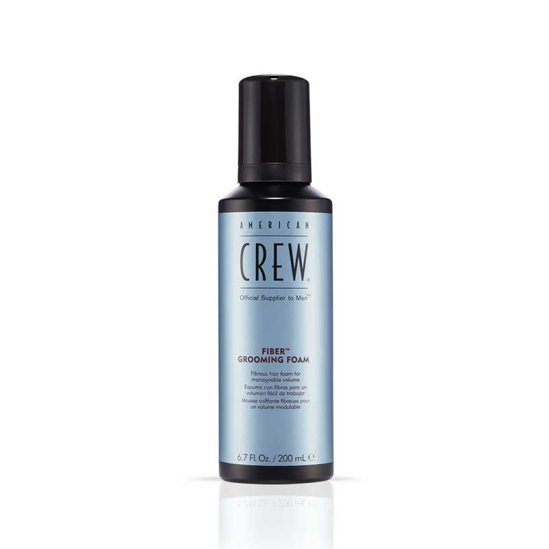 White Smoke American Crew  Fiber Grooming Foam  Med Hold  200ml