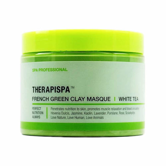 Dark Sea Green AIIN Therapispa French Green Clay Masque - White Tea 16 oz.