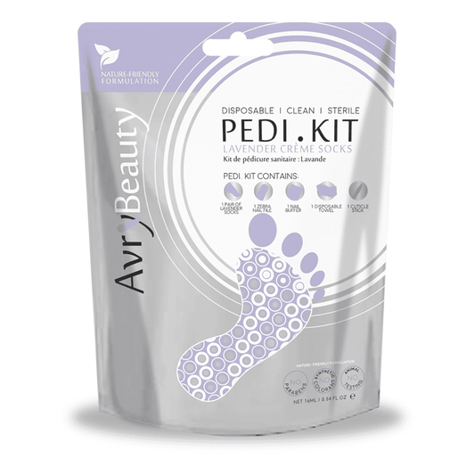 White Smoke AvryBeauty Pedi Kit W/Lavender Creme Socks AK005LVNR-P 00738