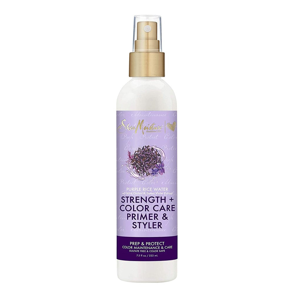 White Smoke SHEA MOISTURE Purple Rice Water Strength + Color Care Primer &amp; Styler (7.5oz)