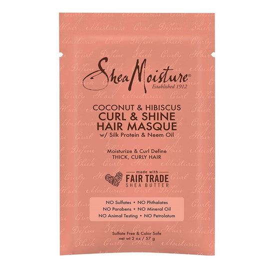 Dark Salmon SHEA MOISTURE Coconut &amp; Hibiscus Curl &amp; Shine Hair Masque Packet (2oz)