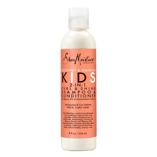 White Smoke SHEA MOISTURE Kids Coconut &amp; Hibiscus 2-In-1 Curl &amp; Shine Shampoo &amp; Conditioner (8oz)
