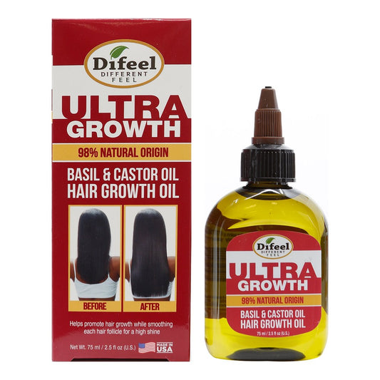 White Smoke Difeel(Sunflower)  Ultra Growth Basil &amp; Castor Oil Hair Growth Oil (2.5oz)