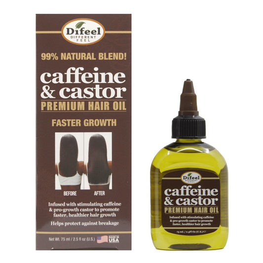 White Smoke Difeel (Sunflower) Caffeine &amp; Castor Faster Growth Premium Hair Oil (2.5oz)