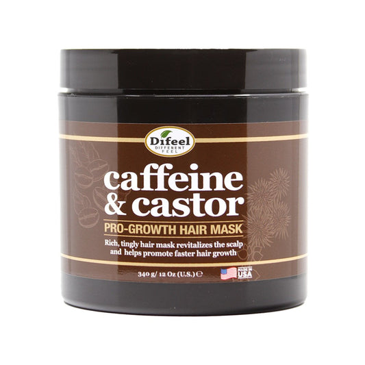 Black Difeel(Sunflower)  Caffeine &amp; Castor Pro-Growth Hair Mask (12oz)