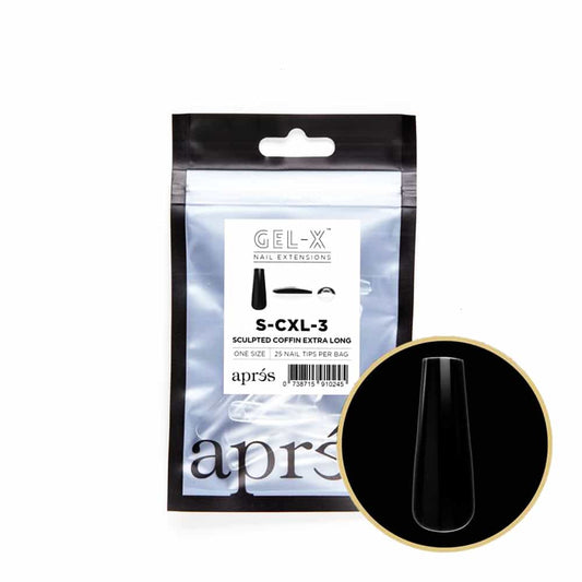 White Smoke Apres Gel-X Tips Sculpted Coffin Extra Long 25PK SCXL3/10276